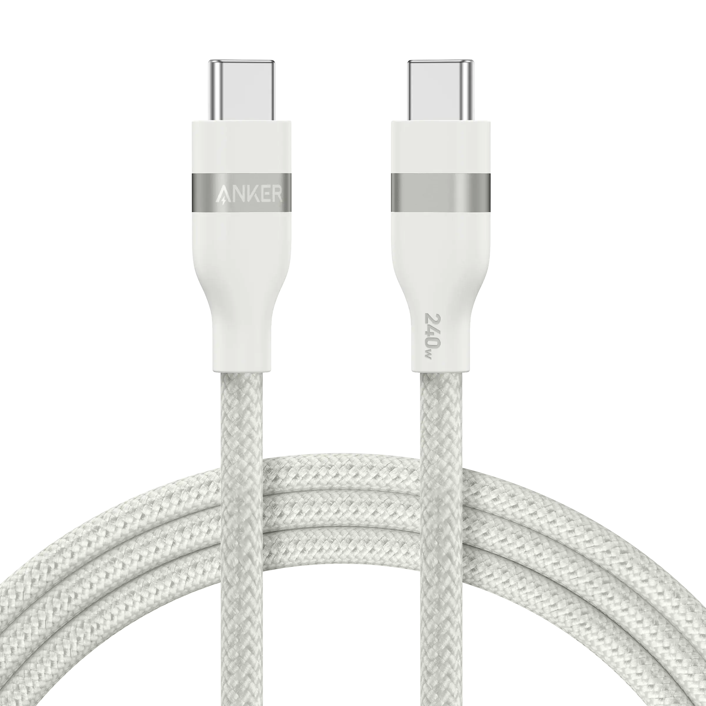 Câble Anker USB-C Tressé Écologique – Charge Rapide & Haute Compatibilité (Blanc) Connecto.ma